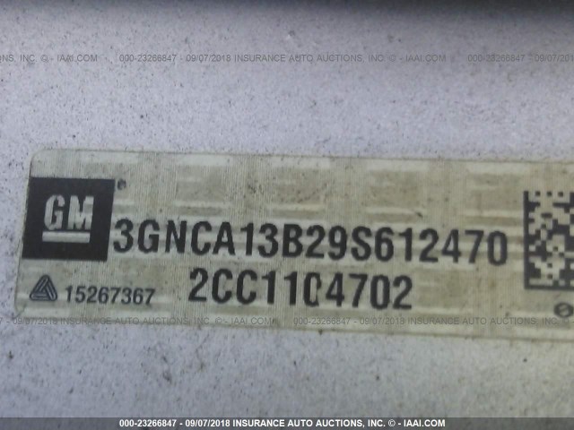 3GNCA13B29S612470 - 2009 CHEVROLET HHR LS SILVER photo 9