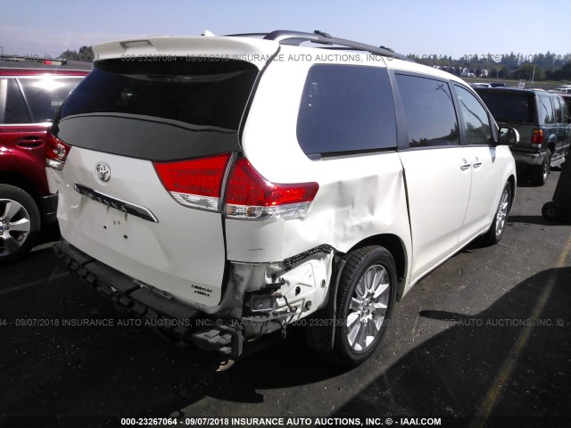 5TDDK3DC9ES072692 - 2014 TOYOTA SIENNA XLE/LIMITED WHITE photo 4