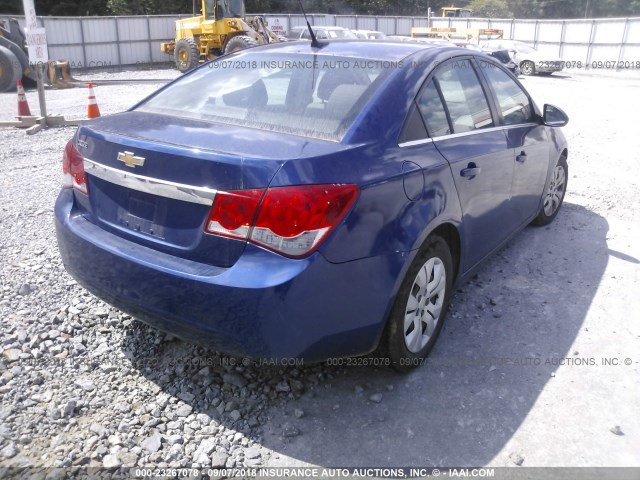 1G1PD5SH9C7202942 - 2012 CHEVROLET CRUZE LS BLUE photo 4