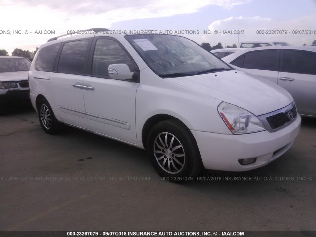 KNDMH4C78B6385897 - 2011 KIA SEDONA EX WHITE photo 1