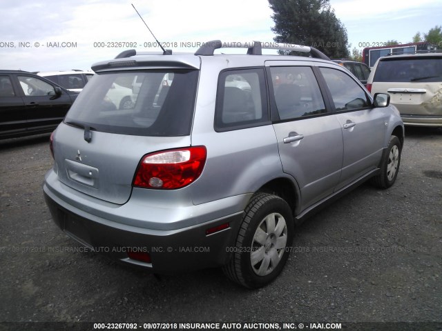 JA4LZ31F75U045714 - 2005 MITSUBISHI OUTLANDER LS SILVER photo 4