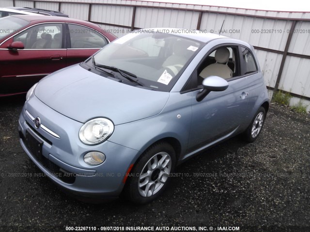 3C3CFFAR2DT539020 - 2013 FIAT 500 POP Light Blue photo 2