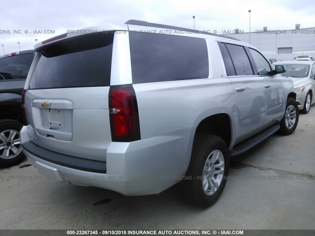 1GNSKHKC8JR307817 - 2018 CHEVROLET SUBURBAN K1500 LT SILVER photo 4