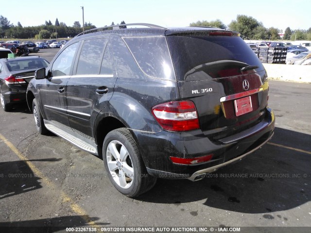 4JGBB8GB8BA702259 - 2011 MERCEDES-BENZ ML 350 4MATIC BLACK photo 3