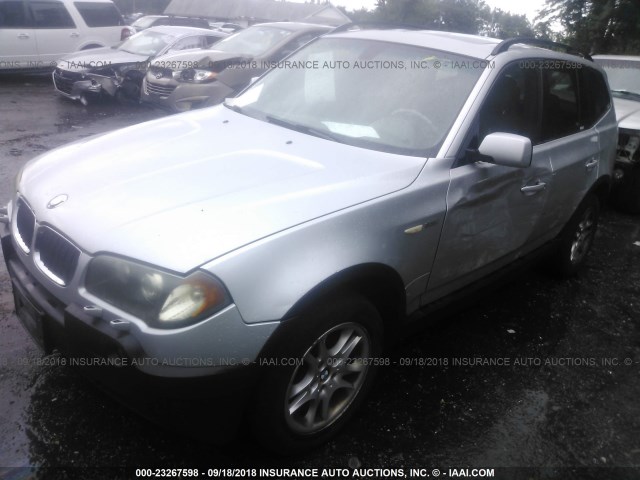 WBXPA73414WB21034 - 2004 BMW X3 2.5I ვერცხლისფერი ფოტო 2
