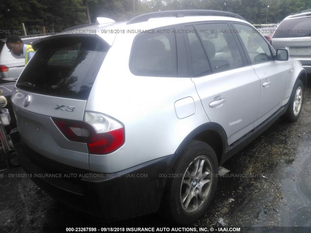 WBXPA73414WB21034 - 2004 BMW X3 2.5I ვერცხლისფერი ფოტო 4