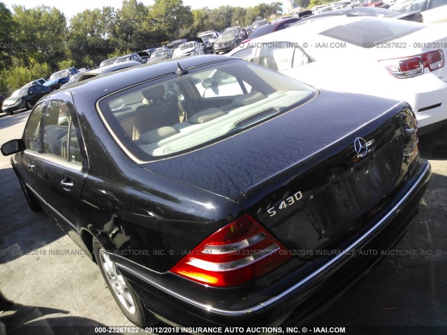 WDBNG70JXYA106978 - 2000 MERCEDES-BENZ S 430 BLACK photo 3