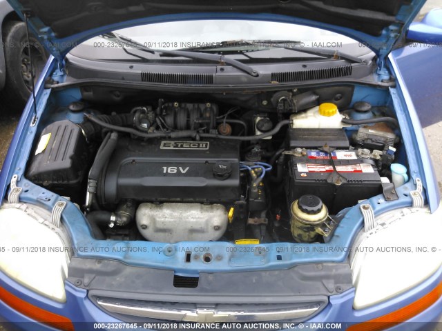 KL1TD66646B577425 - 2006 CHEVROLET AVEO LS BLUE photo 10