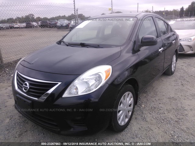 3N1CN7APXCL918237 - 2012 NISSAN VERSA S/SV/SL BLACK photo 2