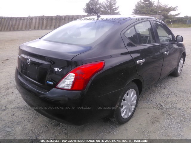 3N1CN7APXCL918237 - 2012 NISSAN VERSA S/SV/SL BLACK photo 4