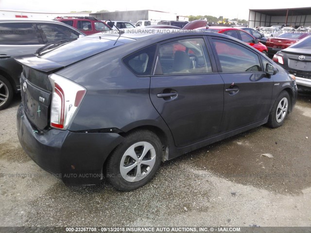 JTDKN3DU3D5581575 - 2013 TOYOTA PRIUS GRAY photo 4