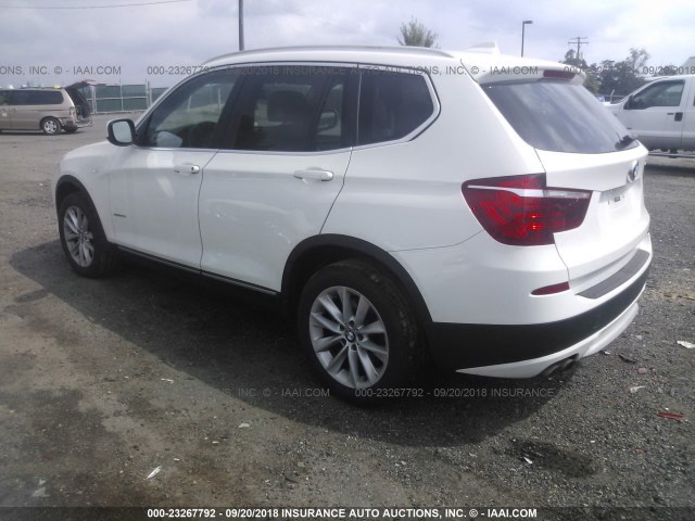 5UXWX5C50BL702782 - 2011 BMW X3 XDRIVE28I WHITE photo 3