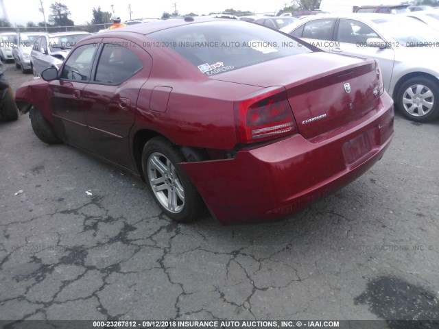 2B3KA53H56H203105 - 2006 DODGE CHARGER R/T RED photo 3