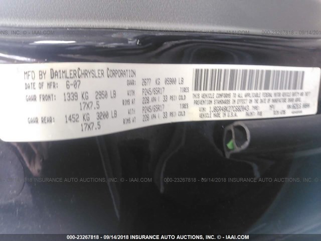 1J8GR48K27C682043 - 2007 JEEP GRAND CHEROKEE LAREDO/COLUMBIA/FREEDOM 黑色 照片 9