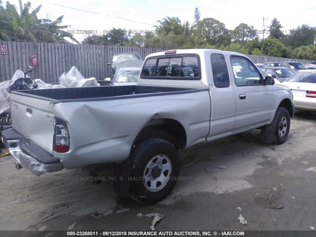 4TASM92N2YZ678665 - 2000 TOYOTA TACOMA XTRACAB PRERUNNER ვერცხლისფერი ფოტო 4