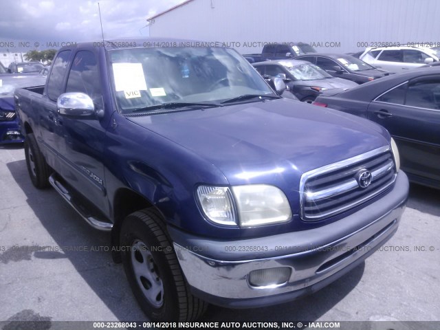 5TBRN341XYS106180 - 2000 TOYOTA TUNDRA ACCESS CAB SR5 BLUE photo 1