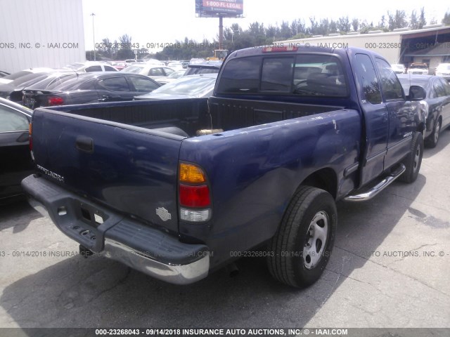 5TBRN341XYS106180 - 2000 TOYOTA TUNDRA ACCESS CAB SR5 BLUE photo 4