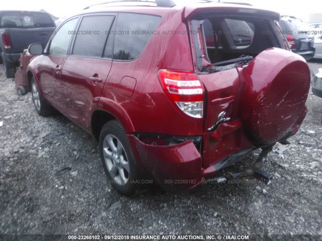 2T3BK31V39W009234 - 2009 TOYOTA RAV4 LIMITED RED photo 3