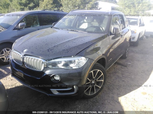 5UXKR0C34H0V75720 - 2017 BMW X5 XDRIVE35I GRAY photo 2