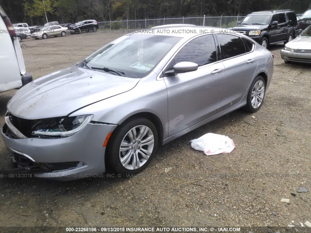 1C3CCCAB0FN587807 - 2015 CHRYSLER 200 LIMITED SILVER photo 2