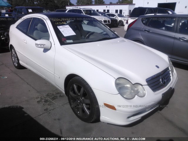 WDBRN47J12A300821 - 2002 MERCEDES-BENZ C 230K SPORT COUPE WHITE photo 1