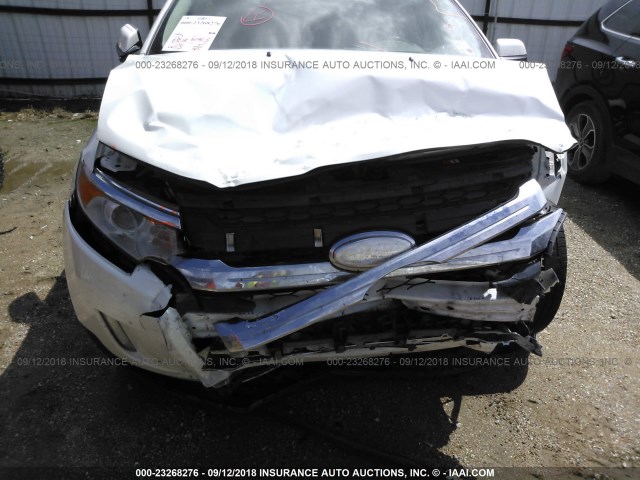 2FMDK3JC5BBB43092 - 2011 FORD EDGE SEL WHITE photo 6