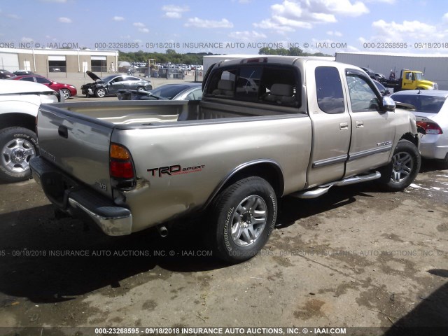 5TBRT34153S438638 - 2003 TOYOTA TUNDRA ACCESS CAB SR5 TAN photo 4