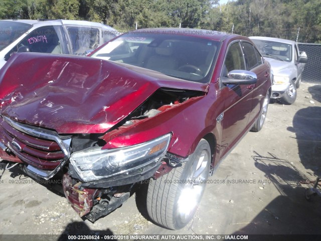 1FAHP2F89GG128011 - 2016 FORD TAURUS LIMITED RED photo 2