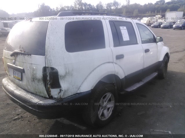 1D4HB38N66F166773 - 2006 DODGE DURANGO SXT WHITE photo 4