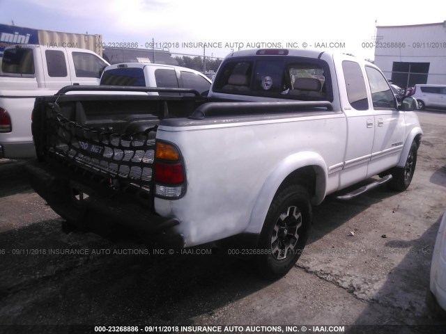 5TBRT3817YS119338 - 2000 TOYOTA TUNDRA ACCESS CAB LIMITED WHITE photo 4