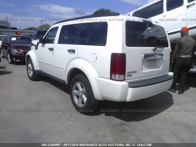 1D8GT58K58W150849 - 2008 DODGE NITRO SLT WHITE photo 3