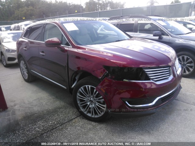 2LMPJ6LRXJBL12755 - 2018 LINCOLN MKX RESERVE წითელი ფოტო 1