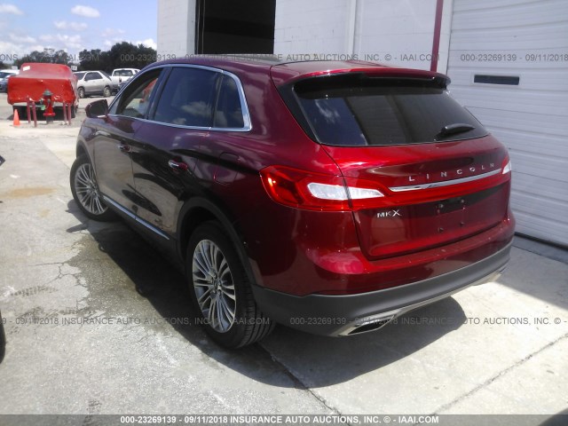 2LMPJ6LRXJBL12755 - 2018 LINCOLN MKX RESERVE წითელი ფოტო 3
