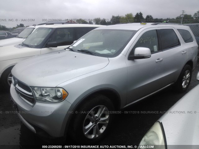 1D4RD4GG0BC725026 - 2011 DODGE DURANGO CREW SILVER photo 2