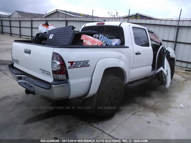 5TFJU4GN2FX074182 - 2015 TOYOTA TACOMA DOUBLE CAB PRERUNNER WHITE photo 4