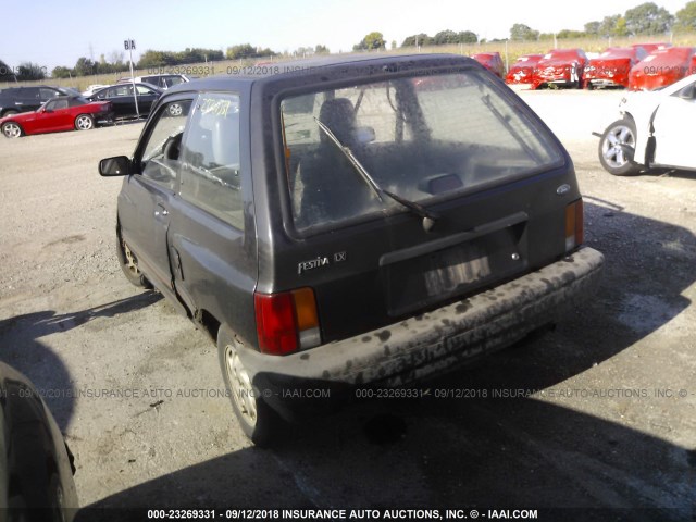 KNJBT07K3K6113610 - 1989 FORD FESTIVA LX GRAY photo 3