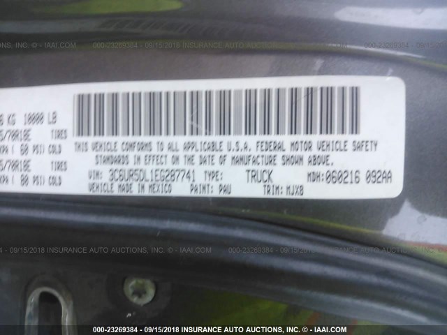 3C6UR5DL1EG287741 - 2014 RAM 2500 SLT 黑色 照片 9