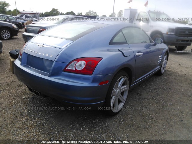 1C3AN69L25X028360 - 2005 CHRYSLER CROSSFIRE LIMITED BLUE photo 4