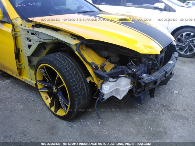 KMHHU6KHXAU004768 - 2010 HYUNDAI GENESIS COUPE 3.8L YELLOW photo 6