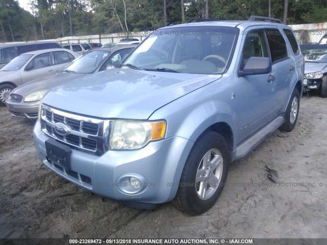 1FMCU59H28KA63698 - 2008 FORD ESCAPE HEV BLUE photo 2