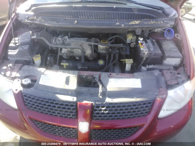 2B8GP74LX2R503515 - 2002 DODGE GRAND CARAVAN EX BURGUNDY photo 10