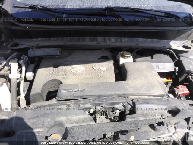 5N1AR2MM5DC617753 - 2013 NISSAN PATHFINDER S/SV/SL/PLATINUM BLACK photo 10