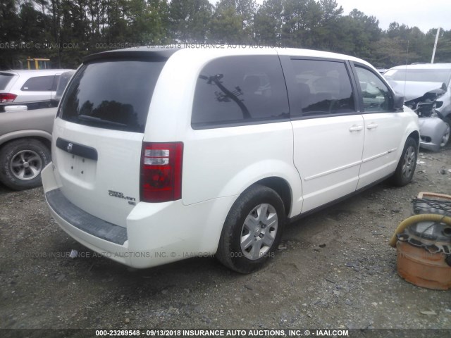 2D8HN44E69R658783 - 2009 DODGE GRAND CARAVAN SE WHITE photo 4