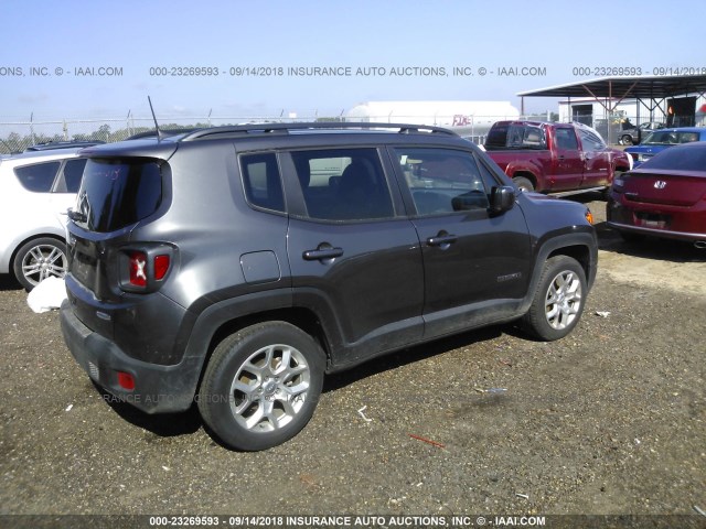 ZACCJABB4JPG66420 - 2018 JEEP RENEGADE LATITUDE GRAY photo 4