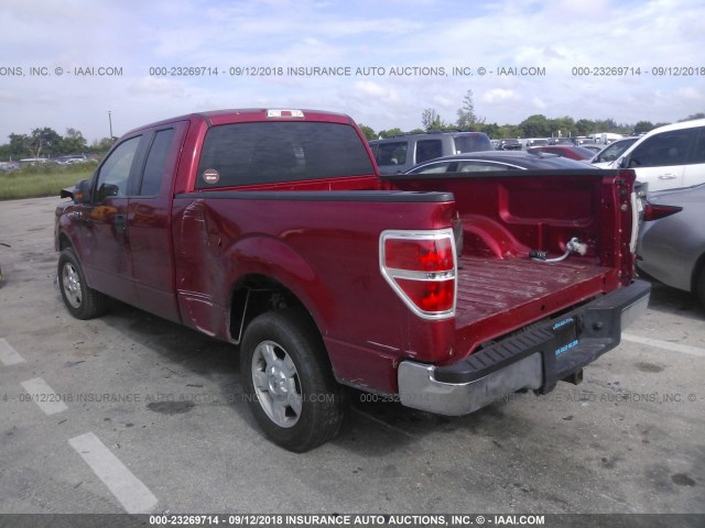 1FTEX1C88AFD90661 - 2010 FORD F150 SUPER CAB RED photo 3