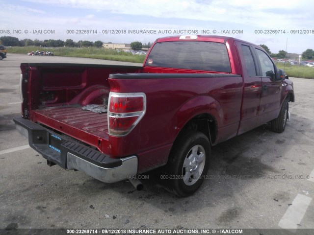 1FTEX1C88AFD90661 - 2010 FORD F150 SUPER CAB RED photo 4