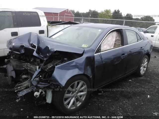 1G11G5SX0DF204655 - 2013 CHEVROLET MALIBU 3LT 蓝色 照片 2