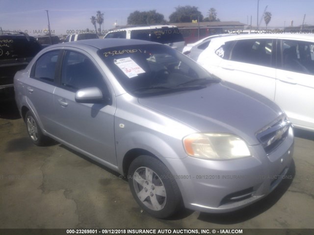 KL1TD56627B132838 - 2007 CHEVROLET AVEO LS SILVER photo 1