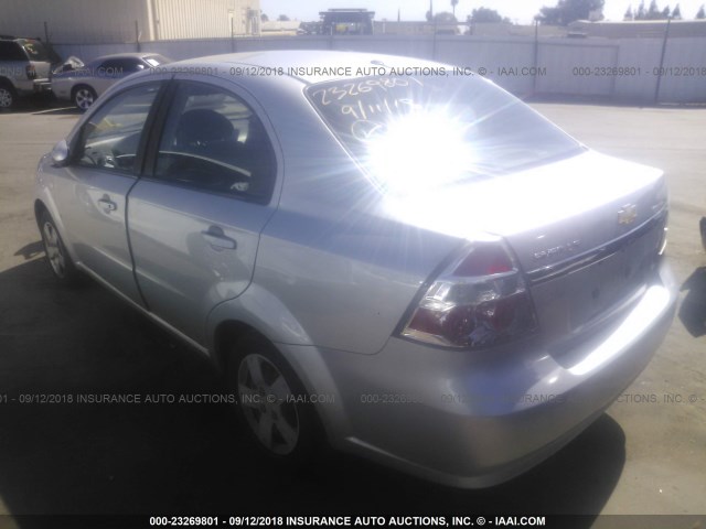 KL1TD56627B132838 - 2007 CHEVROLET AVEO LS SILVER photo 3