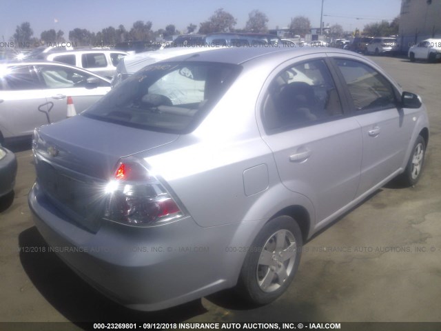 KL1TD56627B132838 - 2007 CHEVROLET AVEO LS SILVER photo 4